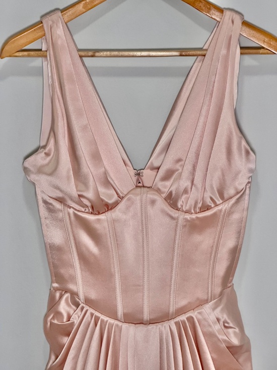 House of CB Angeline Blush Pink Satin Corset Maxi Dress - Small - Picture 4 of 11